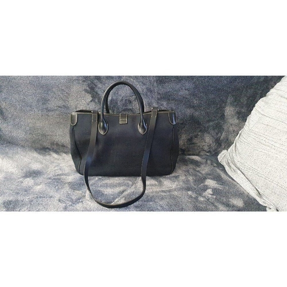 Dooney & Bourke Midnight Blue Signature Canvas Leather Trim Satchel Shoulder Bag - Picture 6 of 16